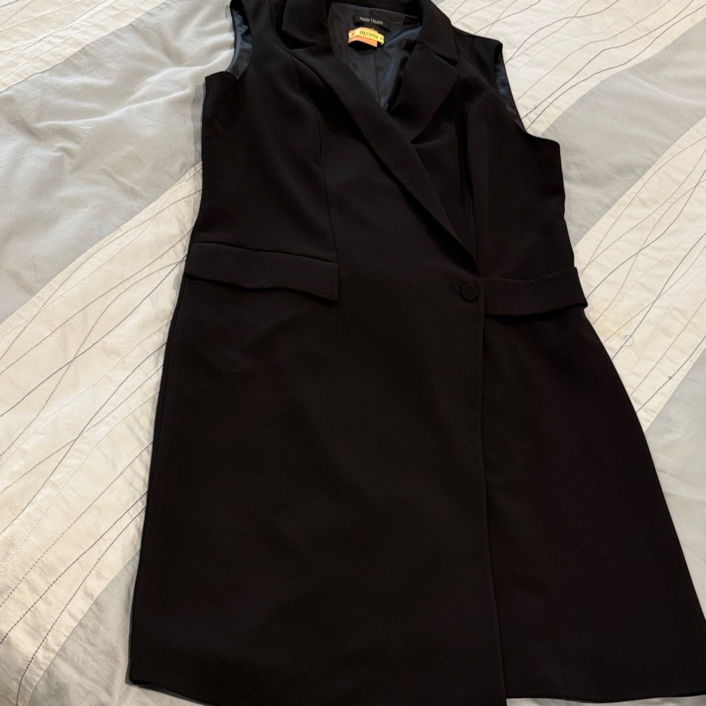 White House Black Market Classic Black Dress Vest